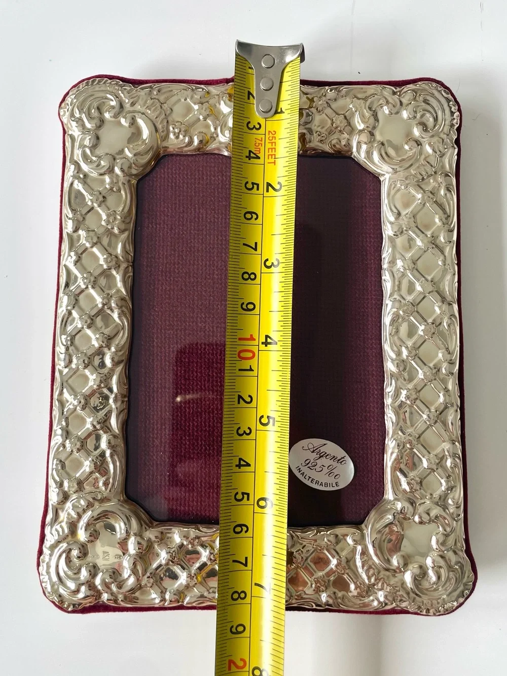 Vintage ARGENTO Italian Sterling Silver 925 Ornate Frame - 7” X 5 1/2”